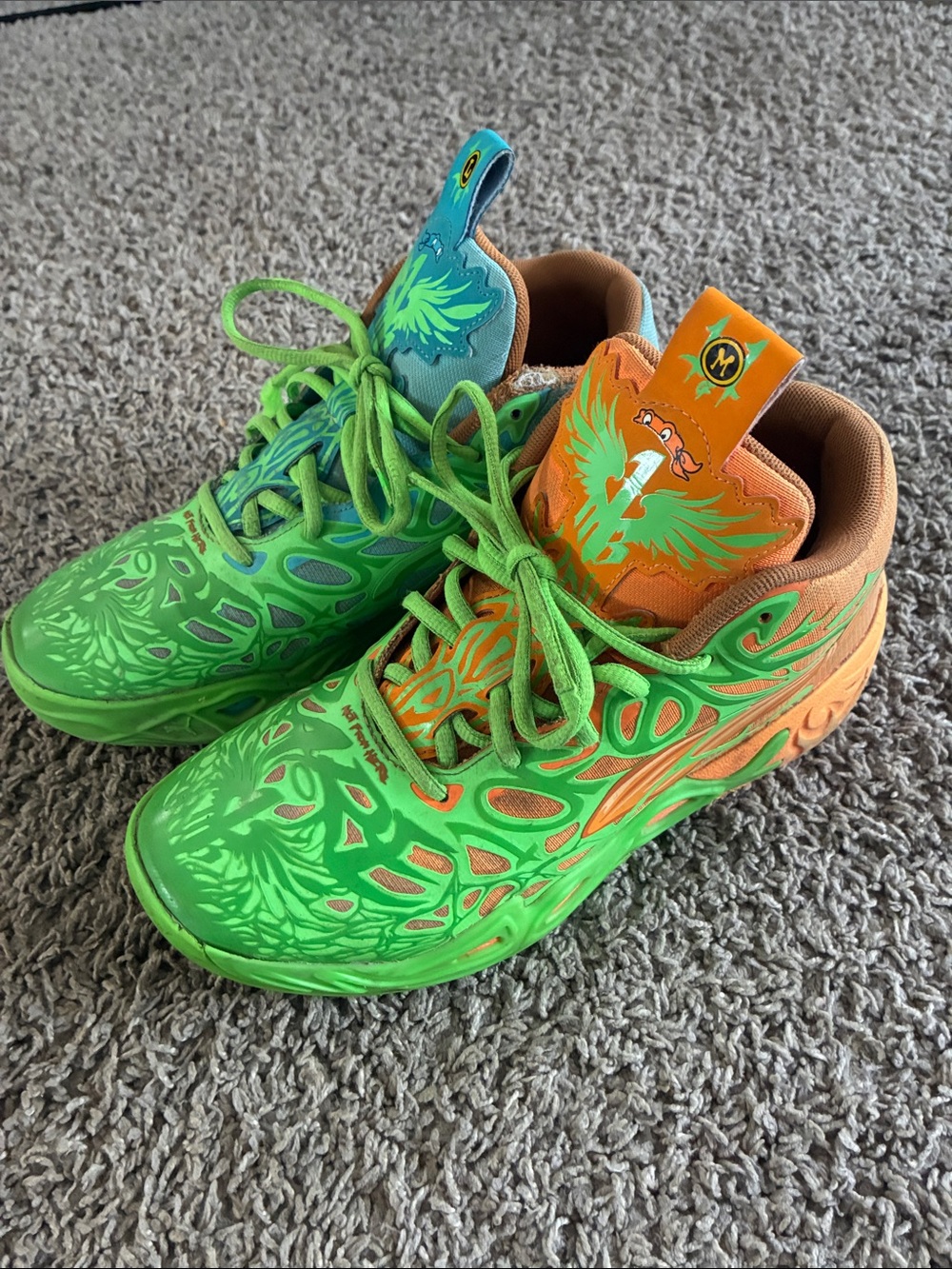 Puma Lamelo Ninja Turtle Sneakers kids size 7